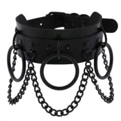 Lydia Black Choker – Black Rings/Chains