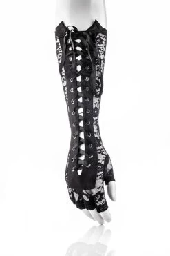 Lace Corset Gloves – Black