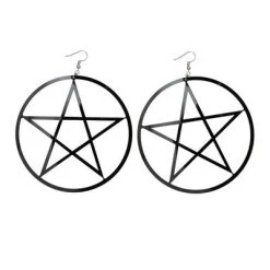 Pentagram Earrings – Black