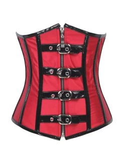 Vixen Red Buckle Waist Corset