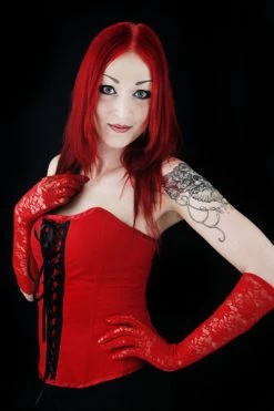 Long Red Lace Gloves -Fusion Charm Shop 5341 IMG 8841copy