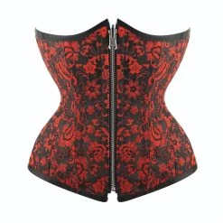 Helena Red Flower Patterned Waist Corset
