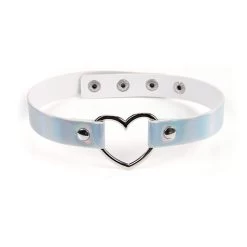Heart Choker-Silver Holographic