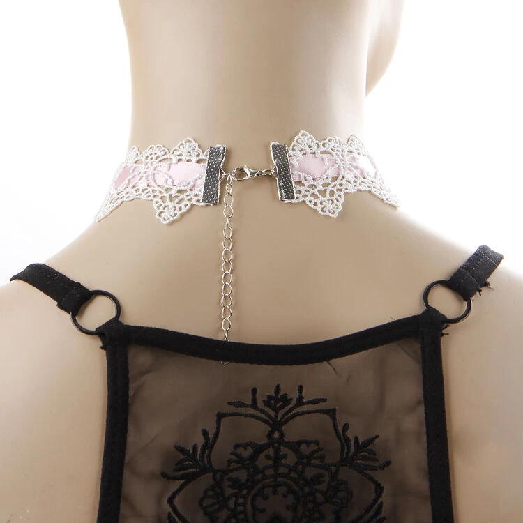 Henrietta – Lace/Pearl Choker 4 Henrietta – Lace/Pearl Choker - Image 2