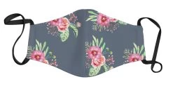 Face Mask – Grey Flower