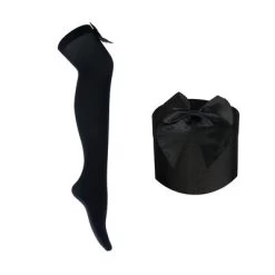 Black With Black Bow – Over The Knee Stockings