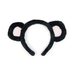Teddy Bear Ears Headband – Black/Pink