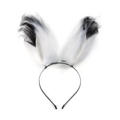 Fox Ears Headband/Hairclips – Black/White