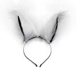 Fox Ears Headband/Hairclips – White/Black