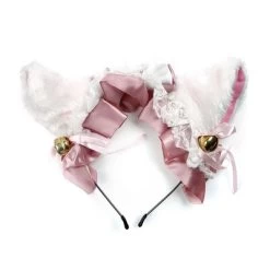 Cat Ear Headband – White/Pink