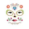 Colourful Muerte Girl Face Tattoo -Fusion Charm Shop 77641 facetattoo muertacolorful