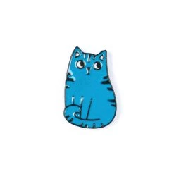 Blue Cat Enamel Pin – #5