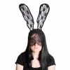 Large Black Lace/ Veil Bunny Headband -Fusion Charm Shop 84d697d3be061da041f183997e844dbd5a9e4321