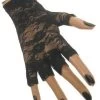 Black Fingerless Lace Gloves