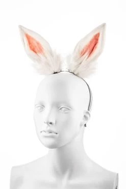 Bunny Ear Headband – Pink/White
