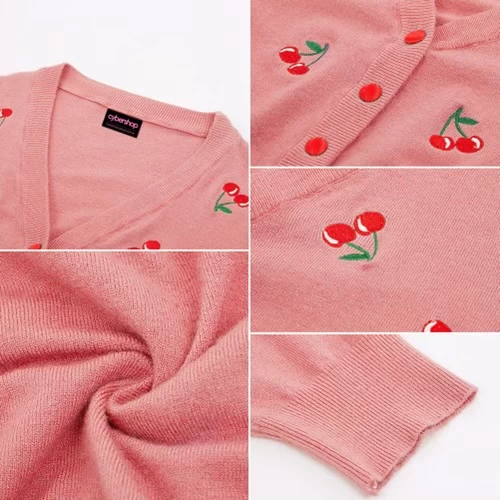 Cherry Cardigan – Pink 5 Cherry Cardigan – Pink - Image 3