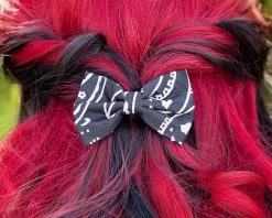 Black Bandana Bow Clip