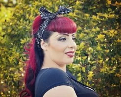 Black Bandana Bow Hair Tie