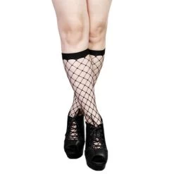 Black Large Fishnet Kneesocks