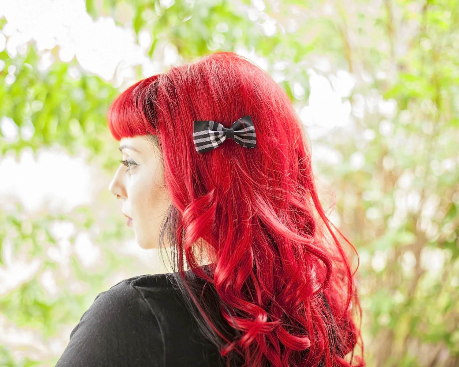 Fusion Charm Shop -Fusion Charm Shop Black Tartan Bow Clip 1 10006391