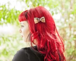 Brown Tartan Bow Clip