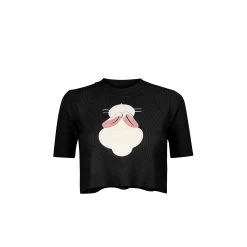 Bunny Print Top – Black