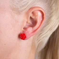Red Rose Earrings
