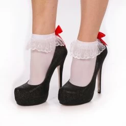 White Lace Red Bow Bobby Socks -Fusion Charm Shop Cybershop 3 web 4 of 42
