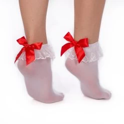 White Lace Red Bow Bobby Socks -Fusion Charm Shop Cybershop 3 web 5 of 42