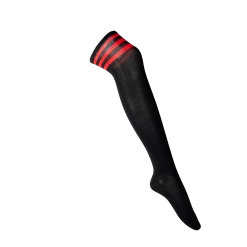 Black Over The Knee Socks – Red Stripes