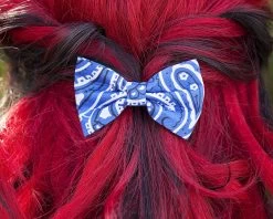 Dark Blue Bandana Bow Clip