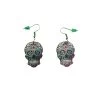 Sugar Skull Classic Skeleton Print Drawing Earrings With Purple Pink Colours -Fusion Charm Shop IMG 0504