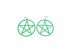 Pentagram Earrings – Fluro Green