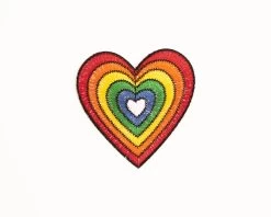 Inwards Rainbow Heart Patch