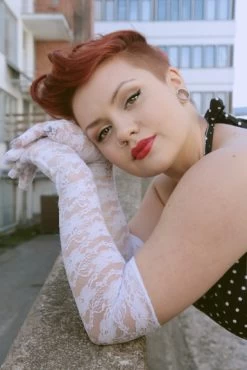 Long White Lace Gloves -Fusion Charm Shop IMG 8868copy