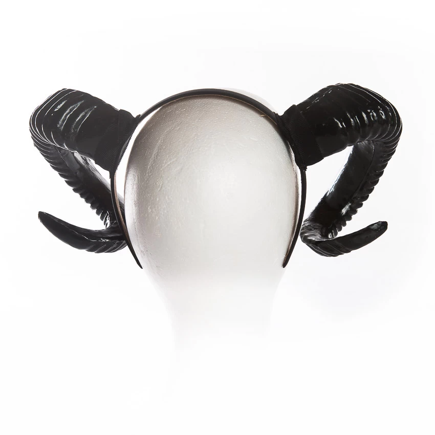 Black Ram Horns Headband 2 Black Ram Horns Headband