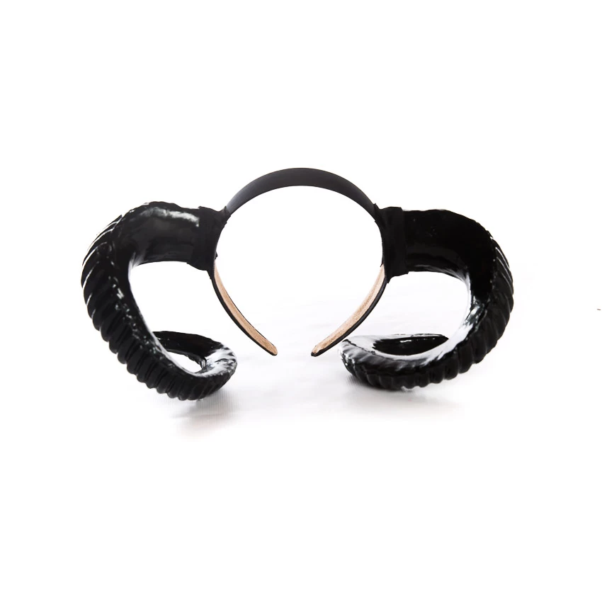 Black Ram Horns Headband 4 Black Ram Horns Headband - Image 3