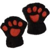 Fingerless Paw Gloves – Black/Pink -Fusion Charm Shop Kissatassuhanskat mustat 1
