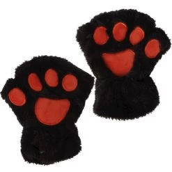 Fingerless Paw Gloves – Black/Pink