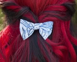 Light Blue Bandana Bow Clip
