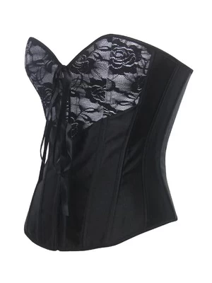 Amber Black And White Lace Patterned Corset 4 Amber Black And White Lace Patterned Corset - Image 2