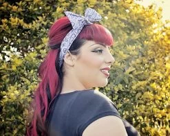 Purple Bandana Bow Hair Tie