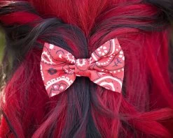 Red Bandana Bow Clip