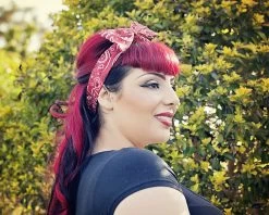 Red Bandana Bow Hair Tie