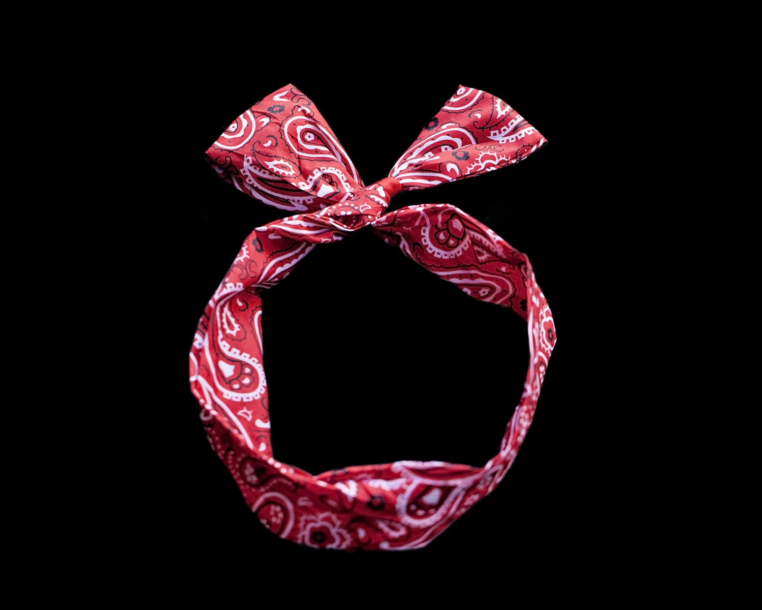 Red Bandana Bow Hair Tie 4 Red Bandana Bow Hair Tie - Image 2