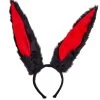Tall Rabbit Ears Headband – Black/Red