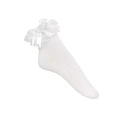 Lila Bow Bobby Socks – White