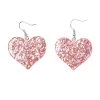 Earrings – Light Pink Glitter Love Hearts -Fusion Charm Shop SPP Cybershop April 18
