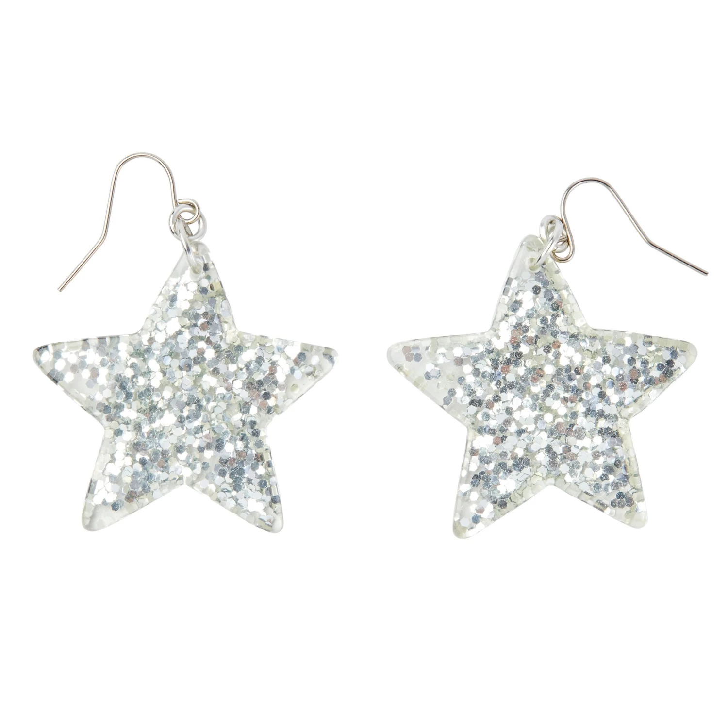 Earrings – Silver Glitter Stars 3 Earrings – Silver Glitter Stars
