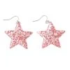 Earrings – Light Pink Glitter Stars
